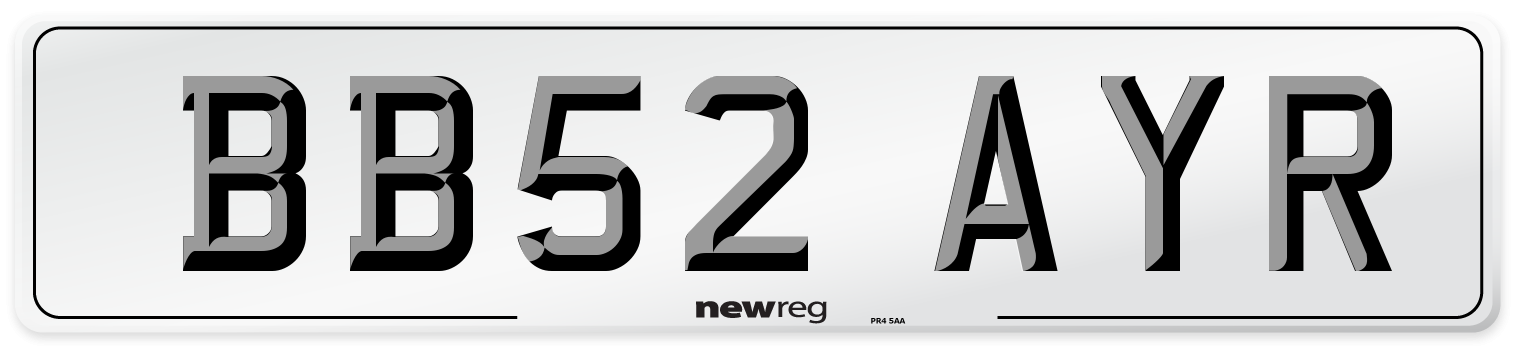 BB52 AYR Number Plate from New Reg